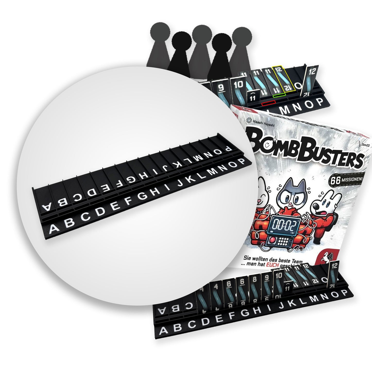 Kabelhalter passend für Bomb Busters – 5 Stück Organizer für Kabelplättchen – Kompatibel mit Spiel des Jahres 2025 - Praktisches Erweiterungs-Upgrade