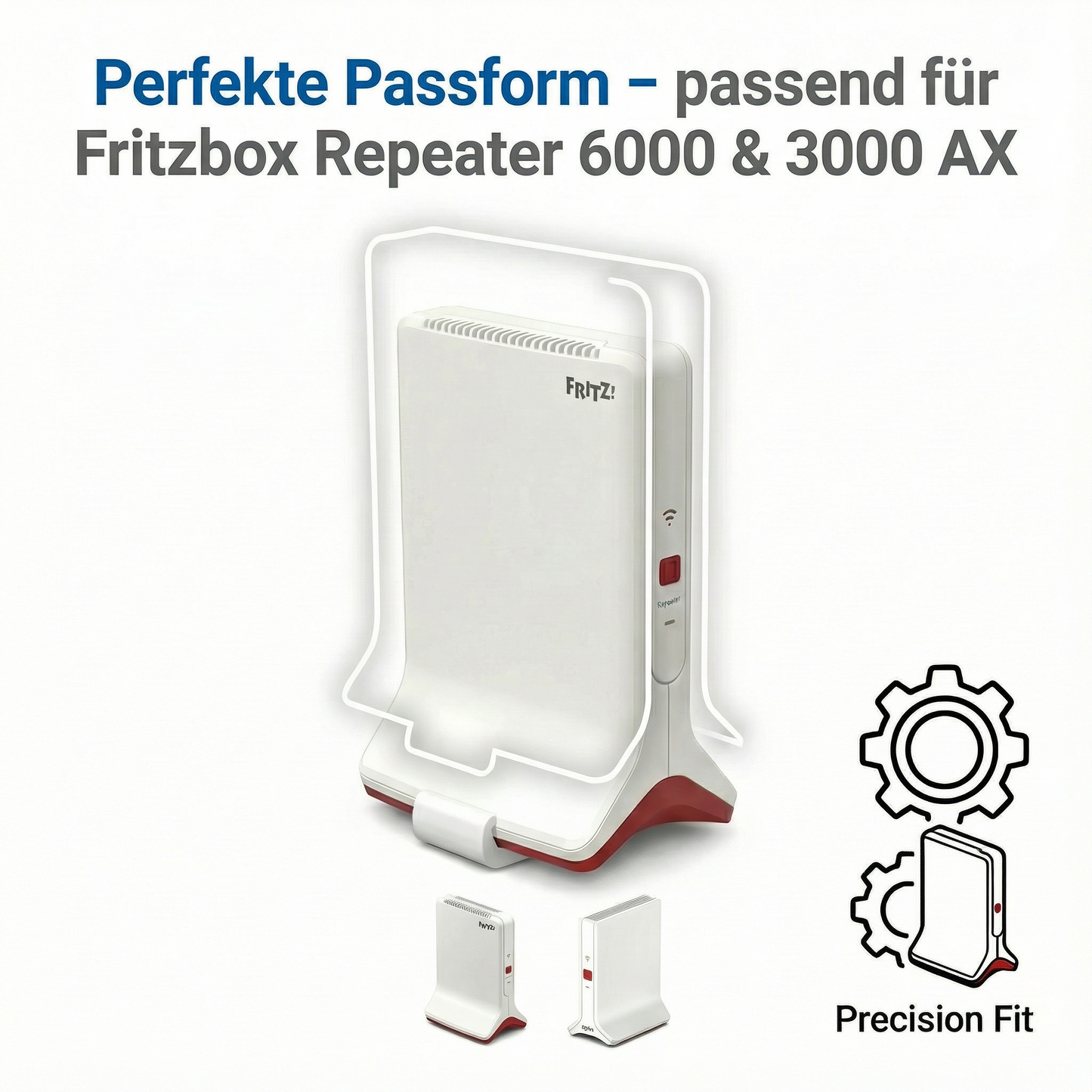 Wandhalterung passend für AVM Fritz Repeater 6000 & 3000 AX – Robuste Wandmontage inkl. Montagematerial | R-Satz Shop