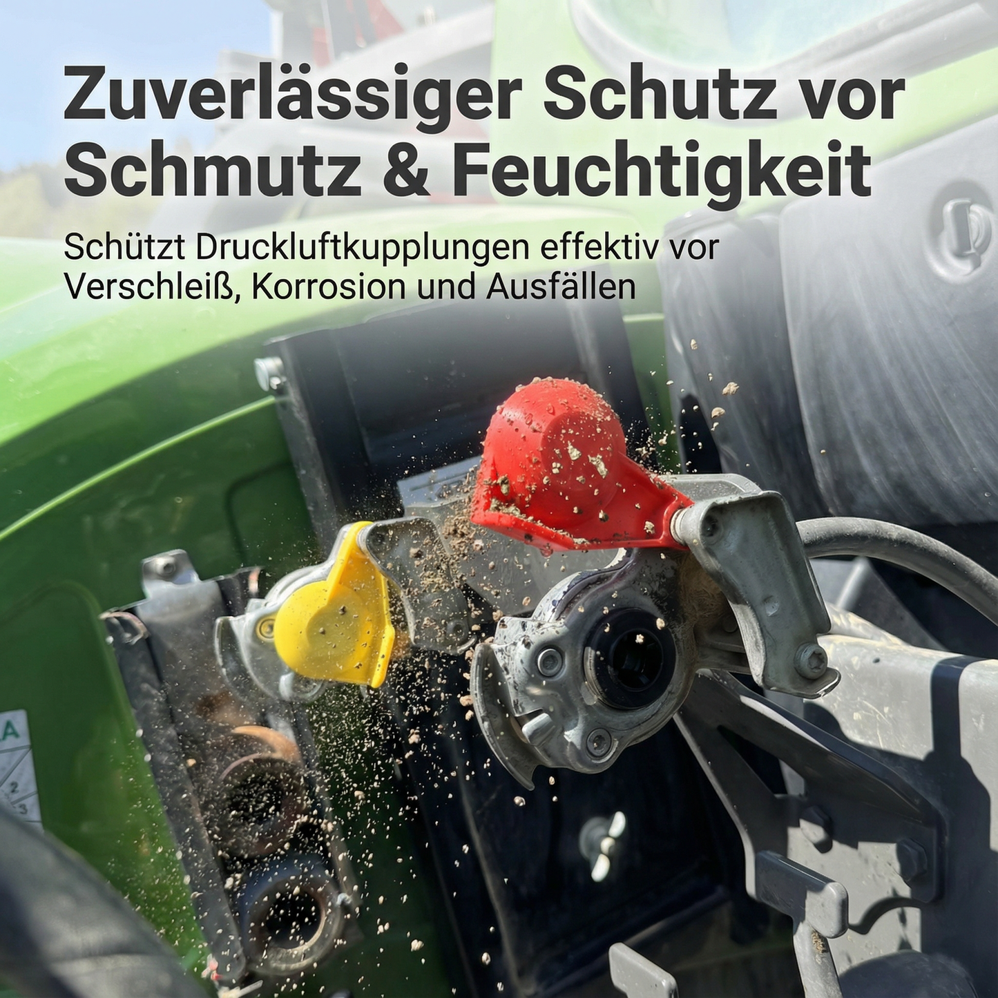 Staubkappe für Kupplungskopf – Rot & Gelb – Druckluftkopf Ersatzdeckel für LKW & Traktor – 1er / 5er / 10er Set | R-Satz Shop