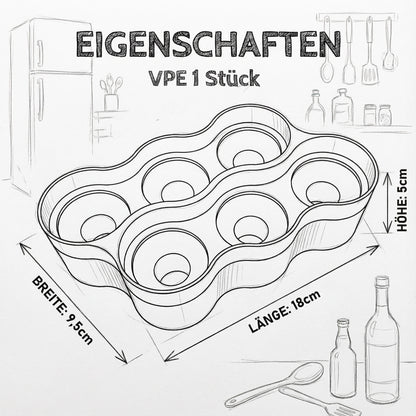 Tuben- & Eierhalter 2-in-1 – Kühlschrank-Organizer für 6 Tuben oder 6 Eier - Ordnung made by R-Satz Shop