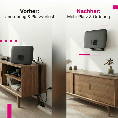 R-Satz Shop Wandhalterung passend für Telekom Speedport Smart 4 Router - Halter WLAN Wandhalter Smart Halterung - Schwarz