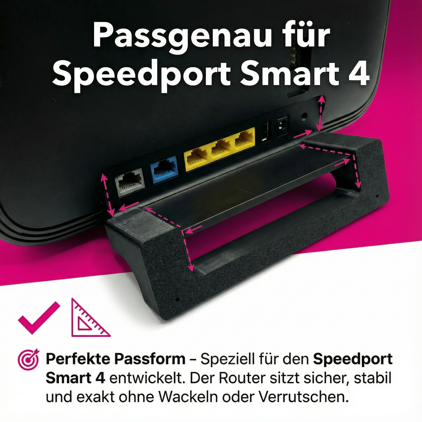 R-Satz Shop Wandhalterung passend für Telekom Speedport Smart 4 Router - Halter WLAN Wandhalter Smart Halterung - Schwarz