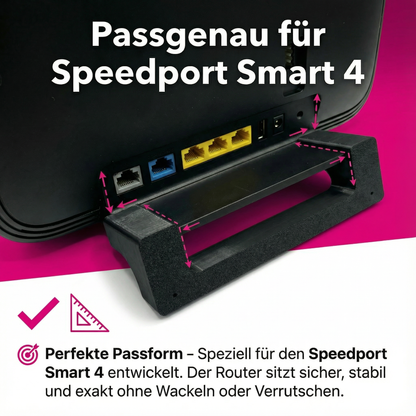 R-Satz Shop Wandhalterung passend für Telekom Speedport Smart 4 Router - Halter WLAN Wandhalter Smart Halterung - Schwarz