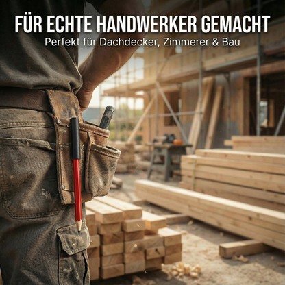 Zimmermannsstift Halterung inkl. 2 Bleistifte - Halter passend für Handwerker Velux Stift - made by R-Satz Shop