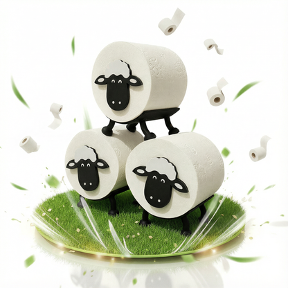 Toilettenpapierhalter Schaf (3 Stück) für 38 und 42mm Rollen - Toilettenschaf, Toilettenpapier, Klorollenhalter, Klopapierhalter Aufbewahrung oder als Geschenk - Made by R-Satz Shop