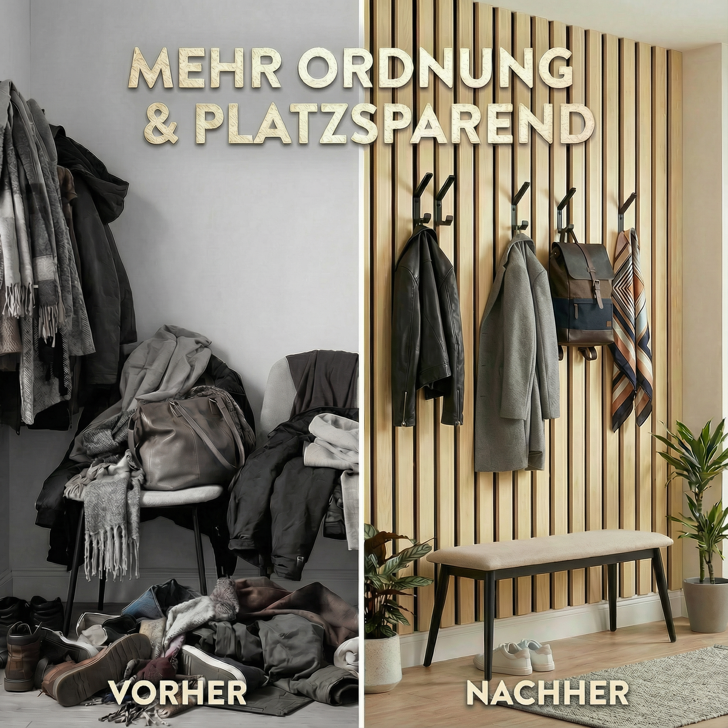 10er Set Haken für Akustikpaneele – Wand- & Kleiderhaken inkl. Schrauben | R-Satz Shop