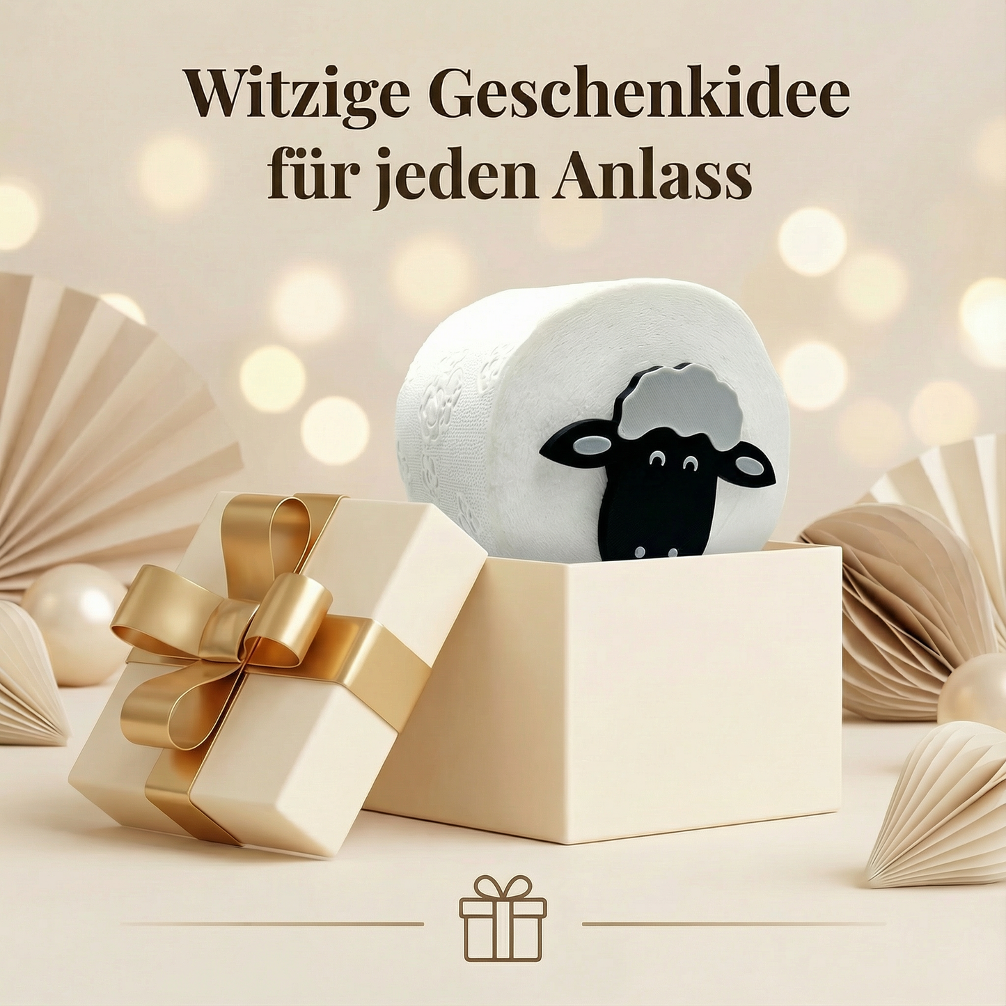 Toilettenpapierhalter Schaf für 38 und 42mm Rollen - Toilettenschaf, Toilettenpapier, Klorollenhalter, Klopapierhalter Aufbewahrung oder als Geschenk - Made by R-Satz Shop