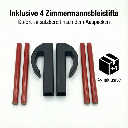Zimmermannsstift Halterung inkl. 2 Bleistifte - Halter passend für Handwerker Velux Stift - made by R-Satz Shop
