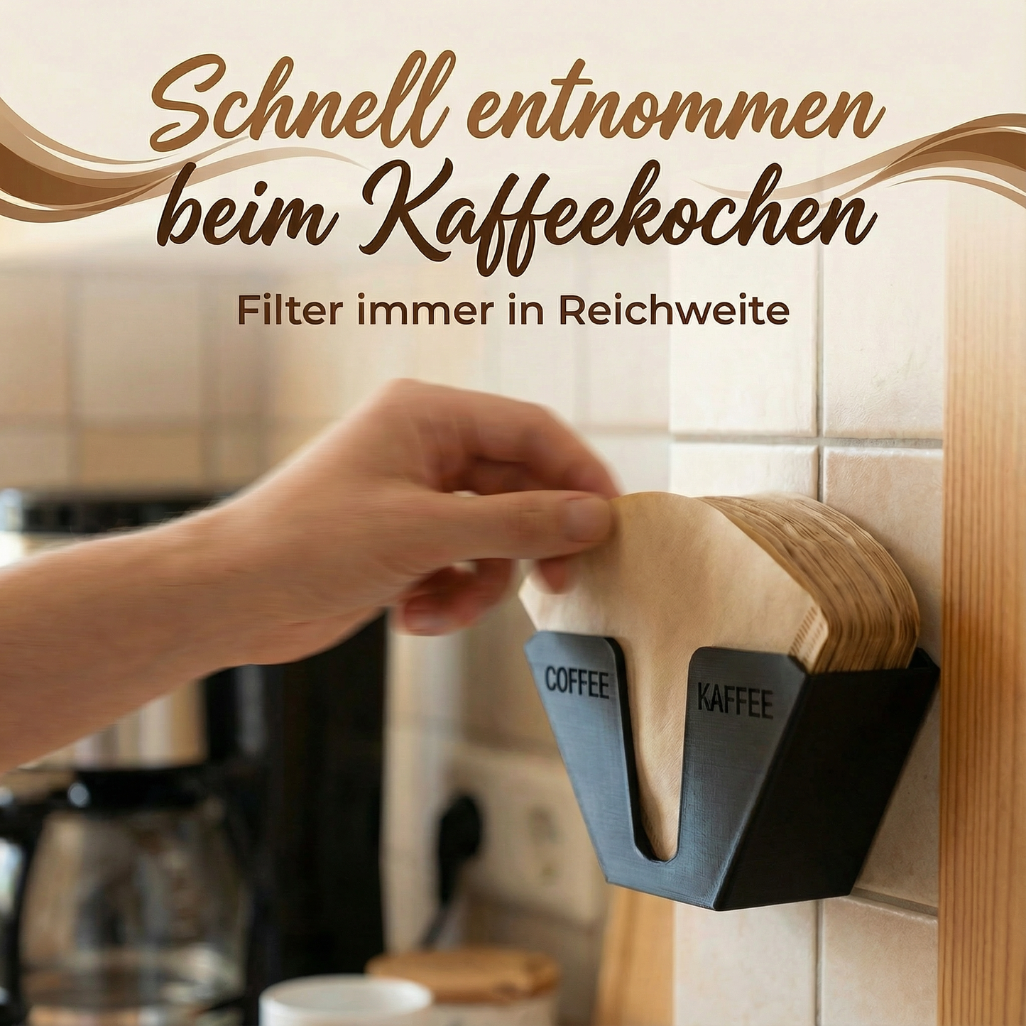 Kaffeefilterhalter Wandhalter – Aufbewahrung für Papierfilter