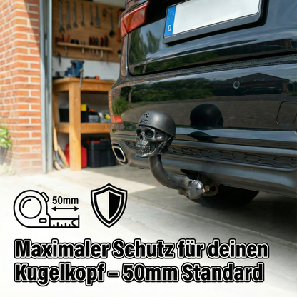 Totenkopf Anhängerkupplung Abdeckung für 50 mm Kugelkopf – Schädel Design Schutzkappe – Universal für Auto & SUV – Robuster Kunststoff – R-Satz Shop