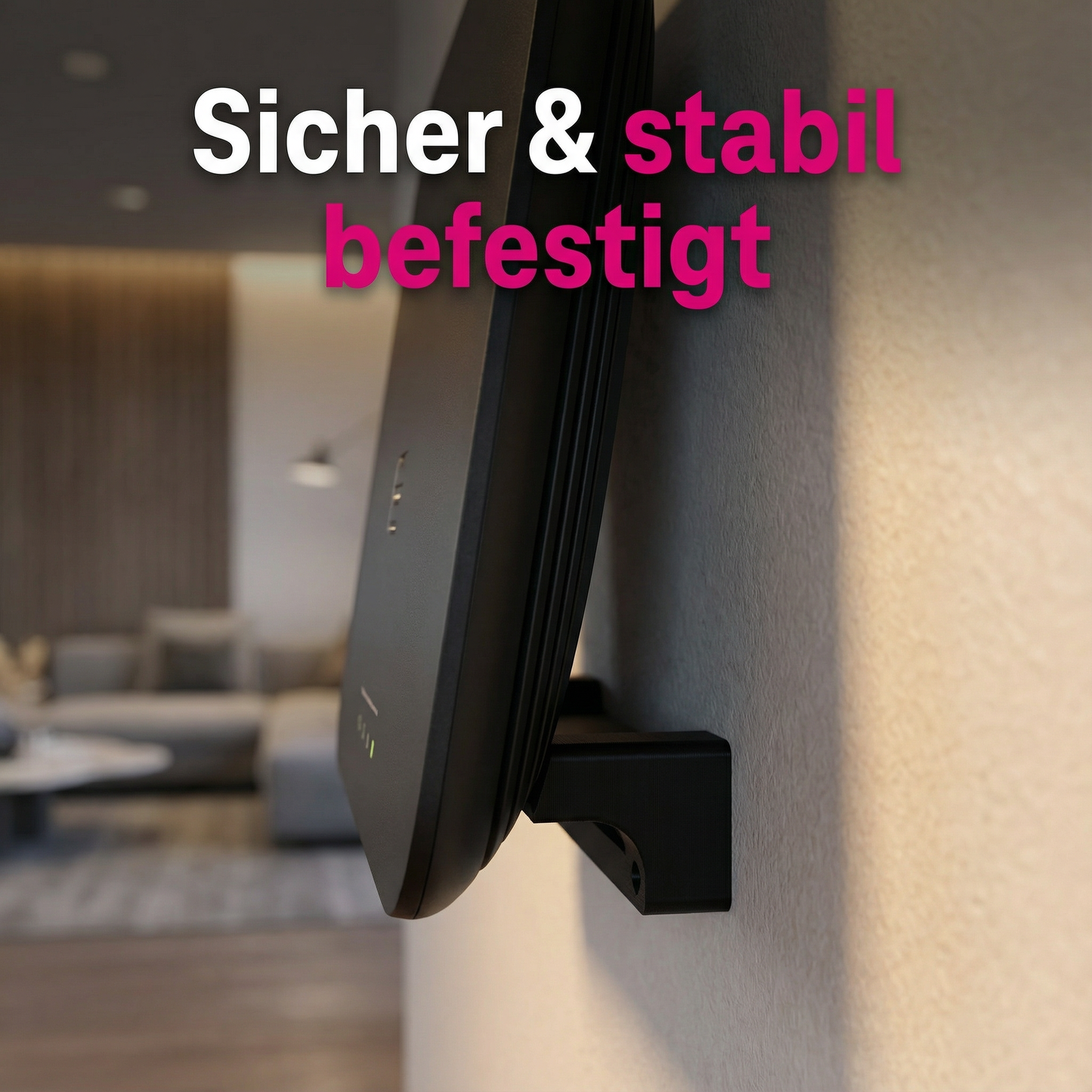 R-Satz Shop Wandhalterung passend für Telekom Speedport Smart 4 Router - Halter WLAN Wandhalter Smart Halterung - Schwarz