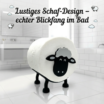 Toilettenpapierhalter Schaf für 38 und 42mm Rollen - Toilettenschaf, Toilettenpapier, Klorollenhalter, Klopapierhalter Aufbewahrung oder als Geschenk - Made by R-Satz Shop