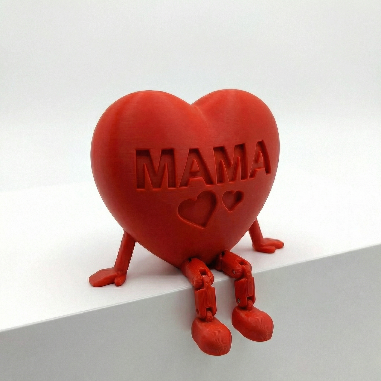 Muttertagsgeschenk Herz Deko mit beweglichen Beinen – Süße „Mama“ 3D Figur