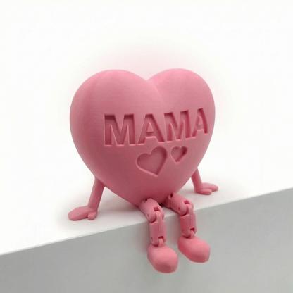 Muttertagsgeschenk Herz Deko mit beweglichen Beinen – Süße „Mama“ 3D Figur