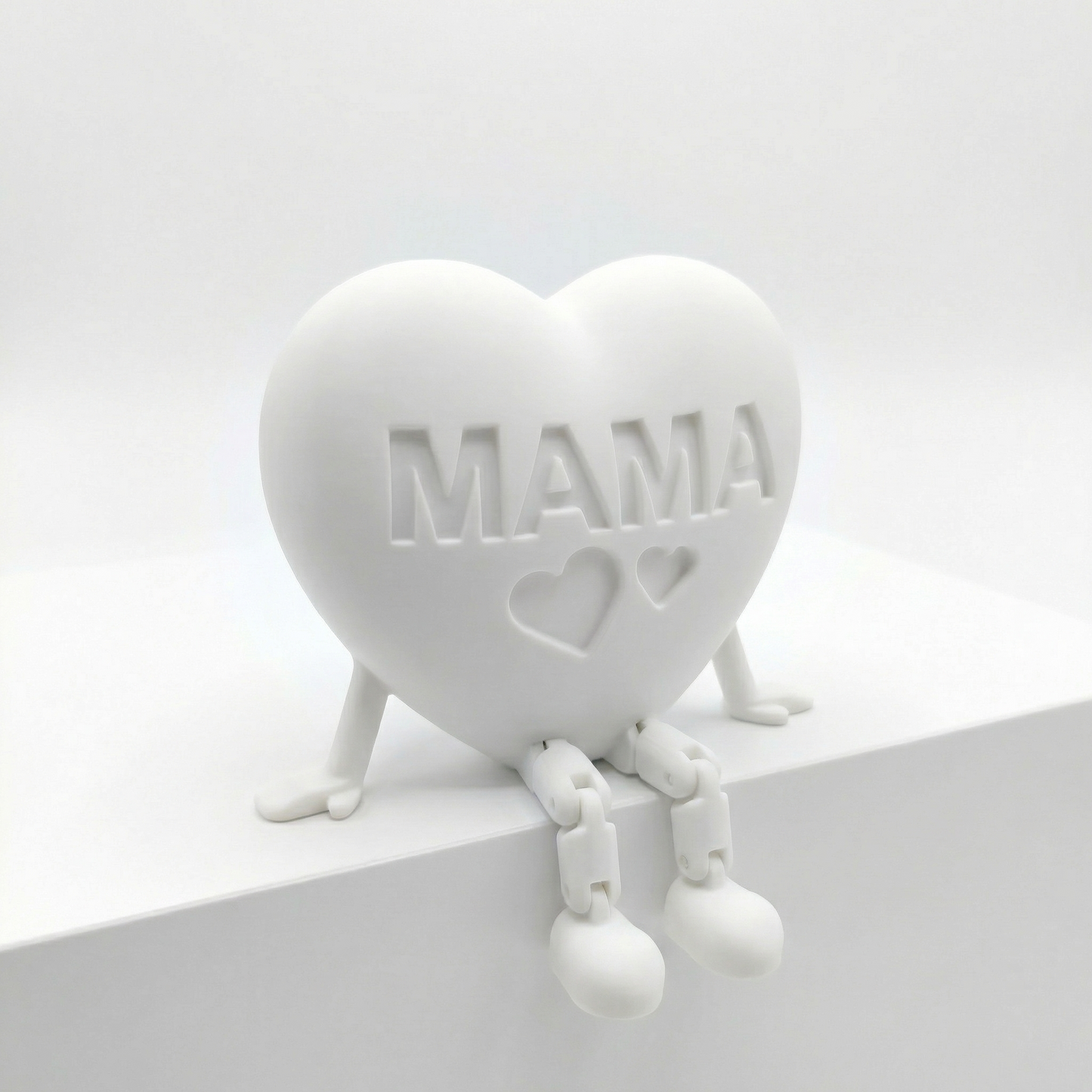 Muttertagsgeschenk Herz Deko mit beweglichen Beinen – Süße „Mama“ 3D Figur