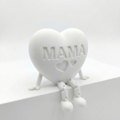Muttertagsgeschenk Herz Deko mit beweglichen Beinen – Süße „Mama“ 3D Figur