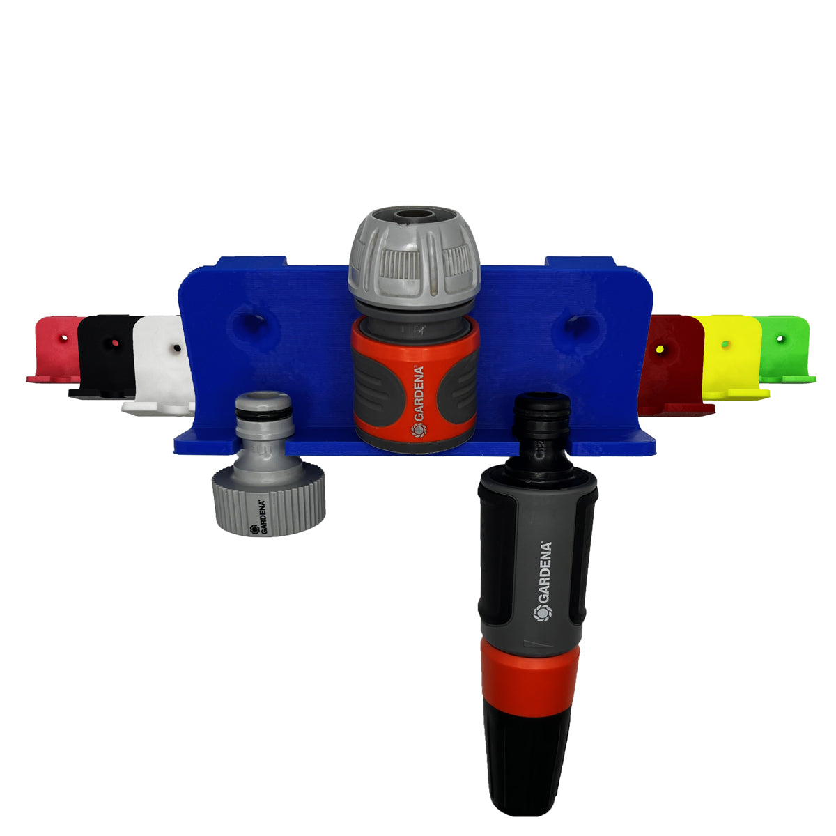 R-Satz Shop Wandhalterung passend für Gardena Schläuche - Halter für Adapter, Geräte, Spritzen usw