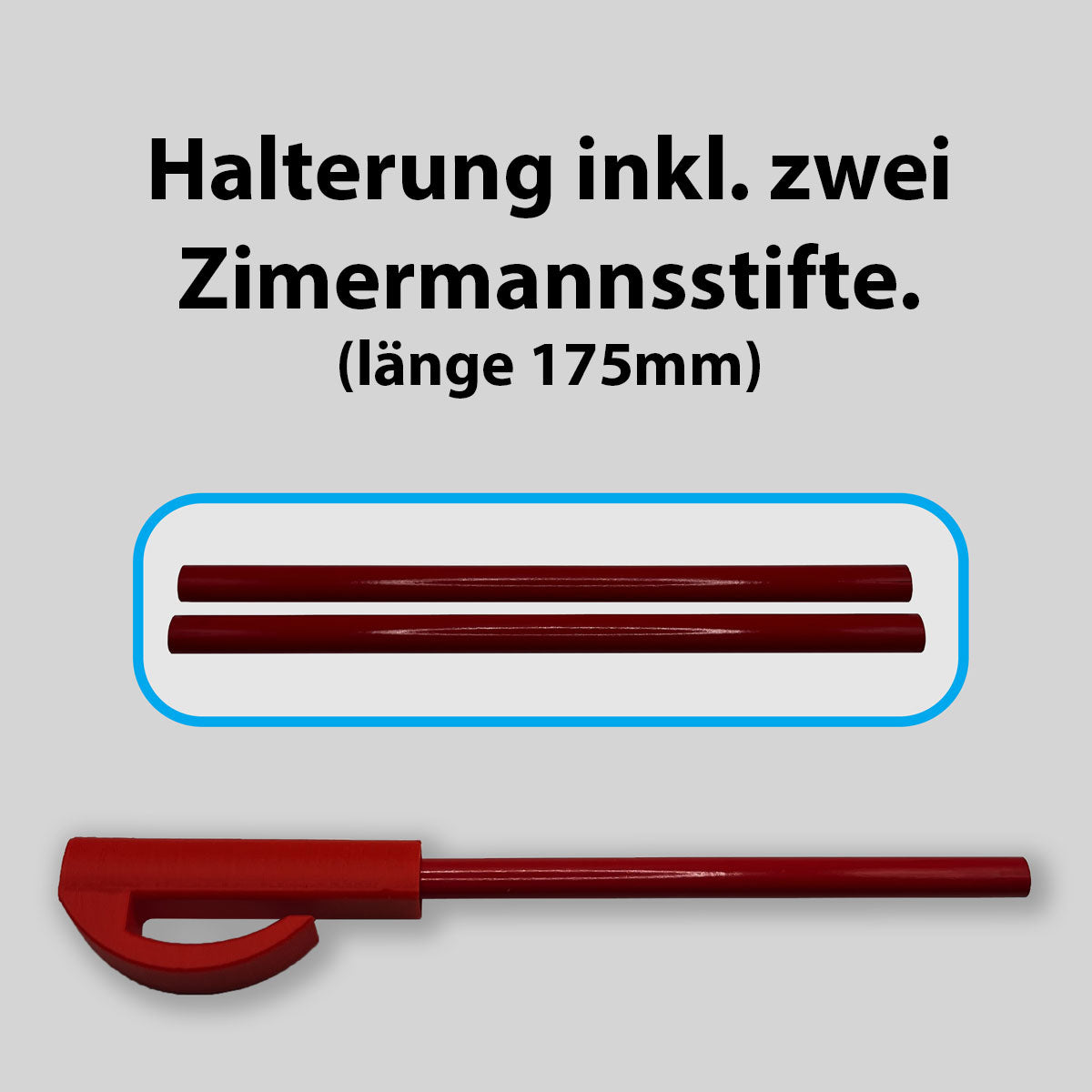 R-Satz Shop Zimmermannsstift Halterung inkl 2 Bleistifte Halter für Handwerker Velux Stift