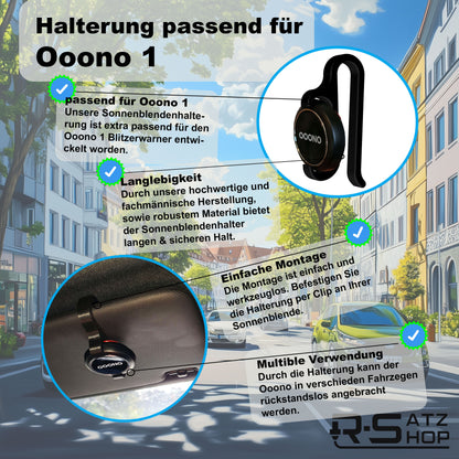 Halterung passend für Ooono Co-Driver No.1 Sonnenblenden Halter Blitzerwarner - Made by R-Satz Shop