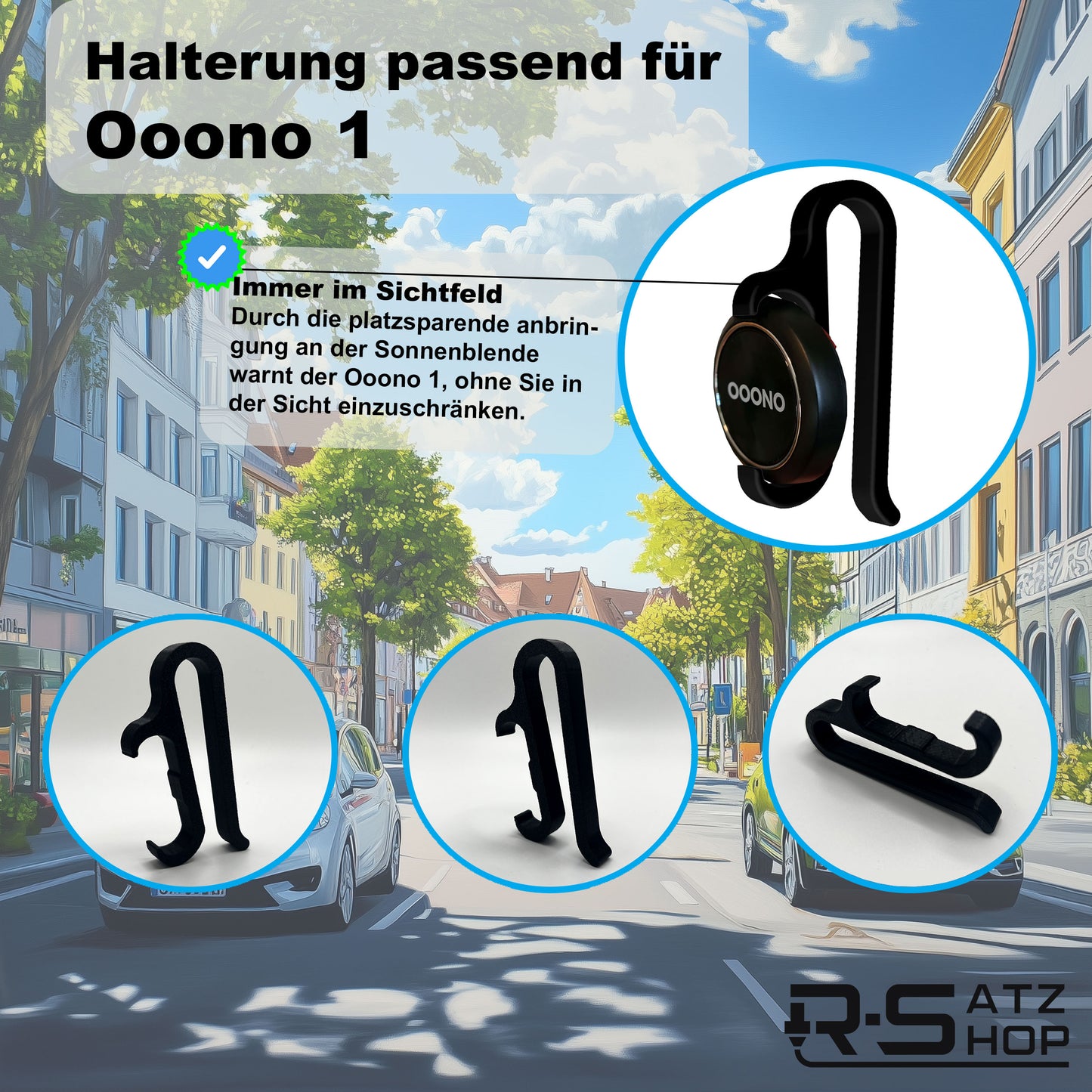 Halterung passend für Ooono Co-Driver No.1 Sonnenblenden Halter Blitzerwarner - Made by R-Satz Shop
