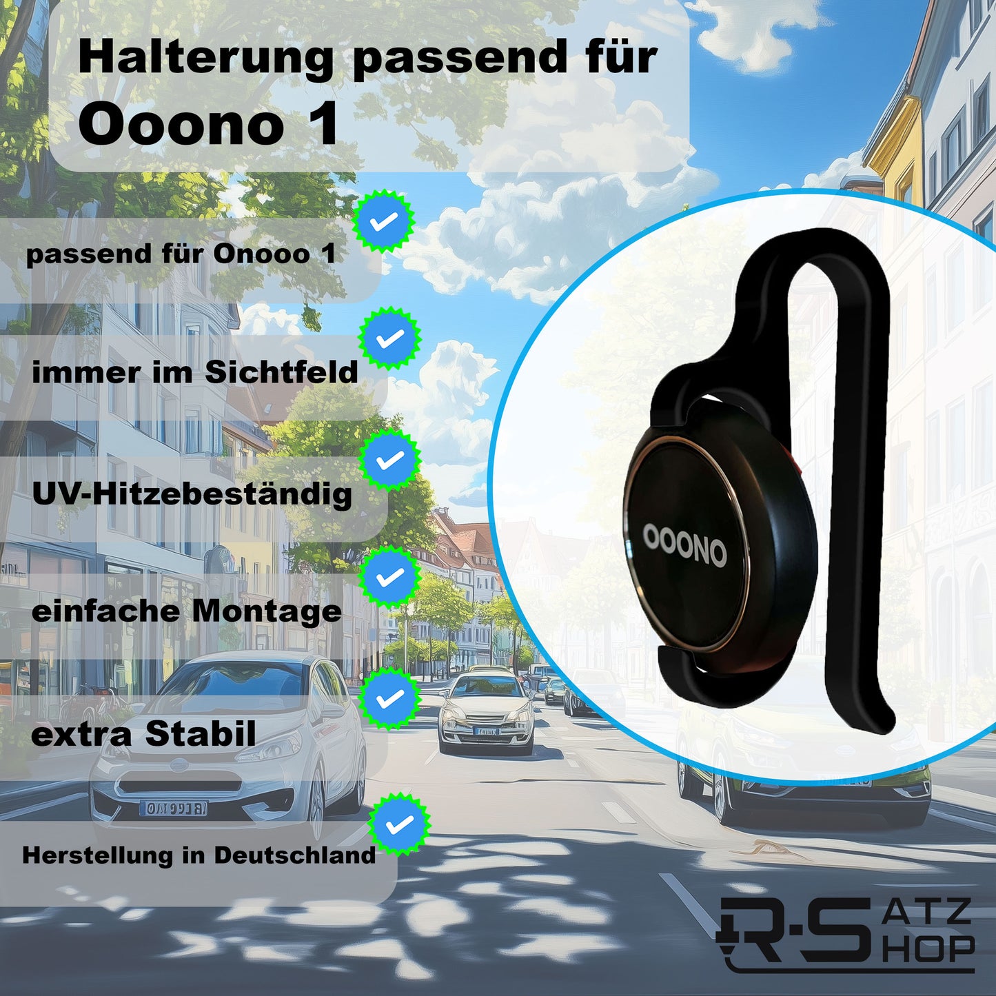 Halterung passend für Ooono Co-Driver No.1 Sonnenblenden Halter Blitzerwarner - Made by R-Satz Shop