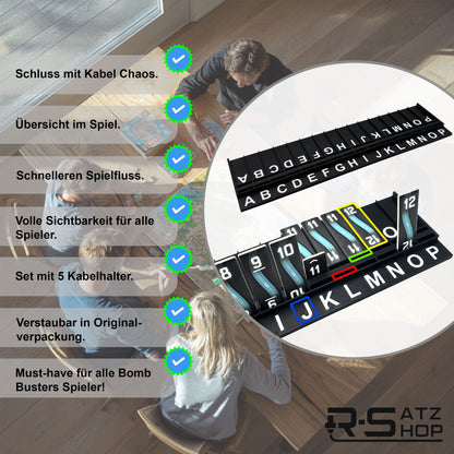 Kabelhalter passend für Bomb Busters – 5 Stück Organizer für Kabelplättchen – Kompatibel mit Spiel des Jahres 2025 - Praktisches Erweiterungs-Upgrade