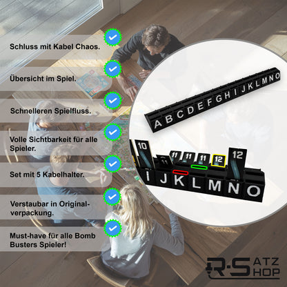 Kabelhalter passend für Bomb Busters – 5 Stück Organizer für Kabelplättchen – Kompatibel mit Spiel des Jahres 2025 - Praktisches Erweiterungs-Upgrade