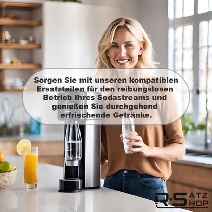 Ersatzmutter passend für Sodastream 2 Stück Kompatibel mit Crystal 1, 2 & 3, Duo, Jet, Spirit, Easy, Terra - Zubehör, Wassersprudler, Sprudelwasser, Reparatur, Schlauchanschluss - Made by R-Satz Shop