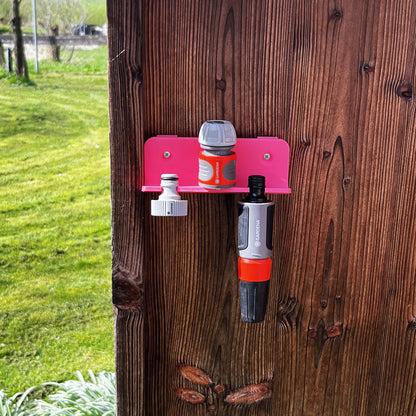 R-Satz Shop Wandhalterung passend für Gardena Schläuche - Halter für Adapter, Geräte, Spritzen usw