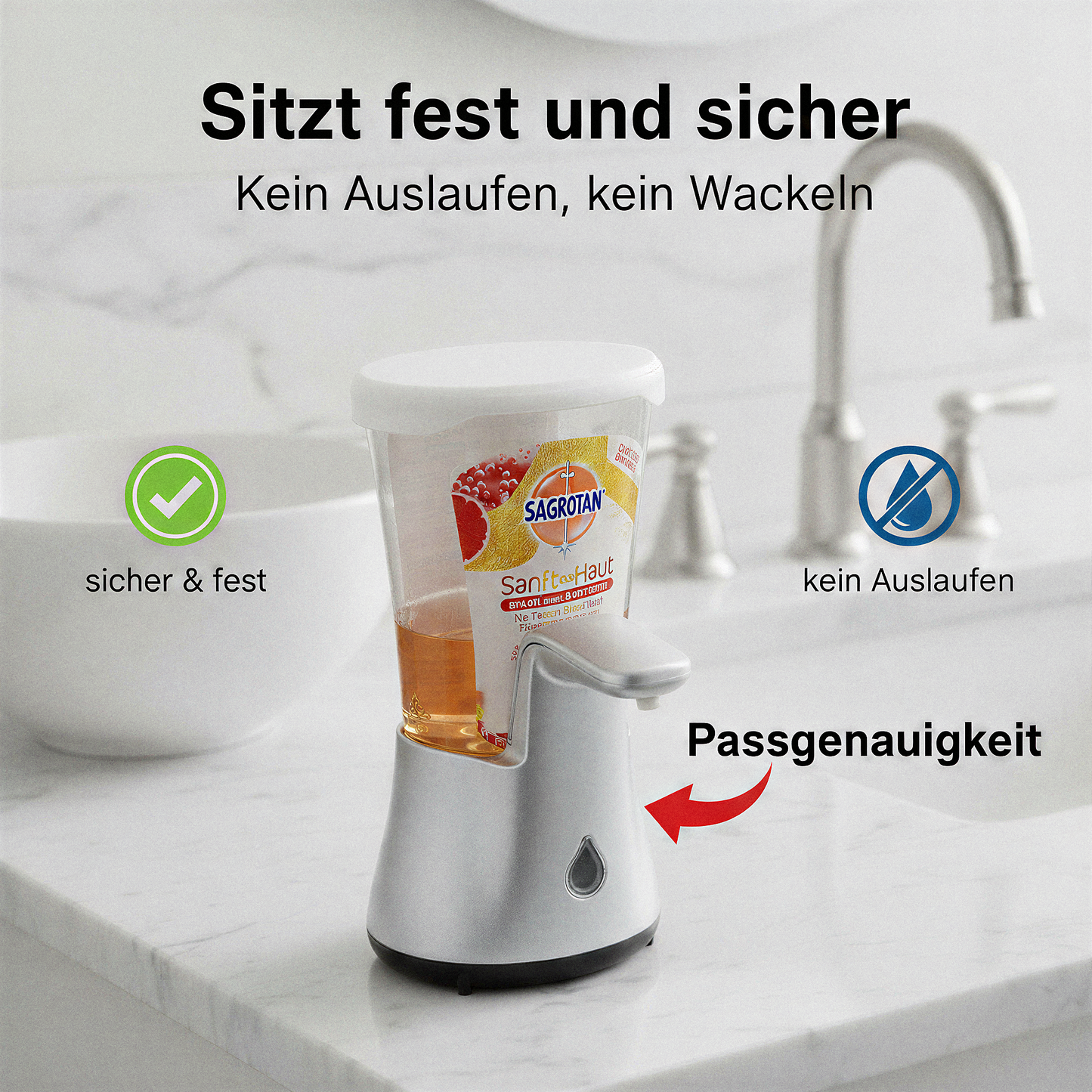 R-Satz Shop Deckel passend für Sagrotan No Touch Seifenspender Abdeckung Nachfüller Verschluss Kappe