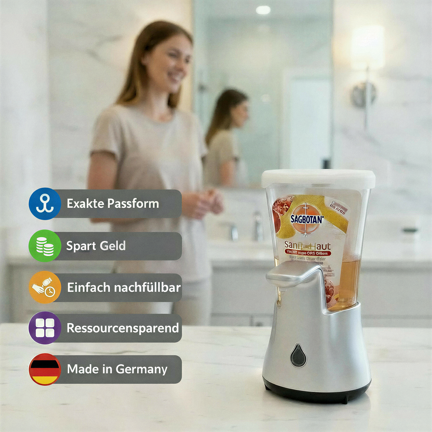 R-Satz Shop Deckel passend für Sagrotan No Touch Seifenspender Abdeckung Nachfüller Verschluss Kappe