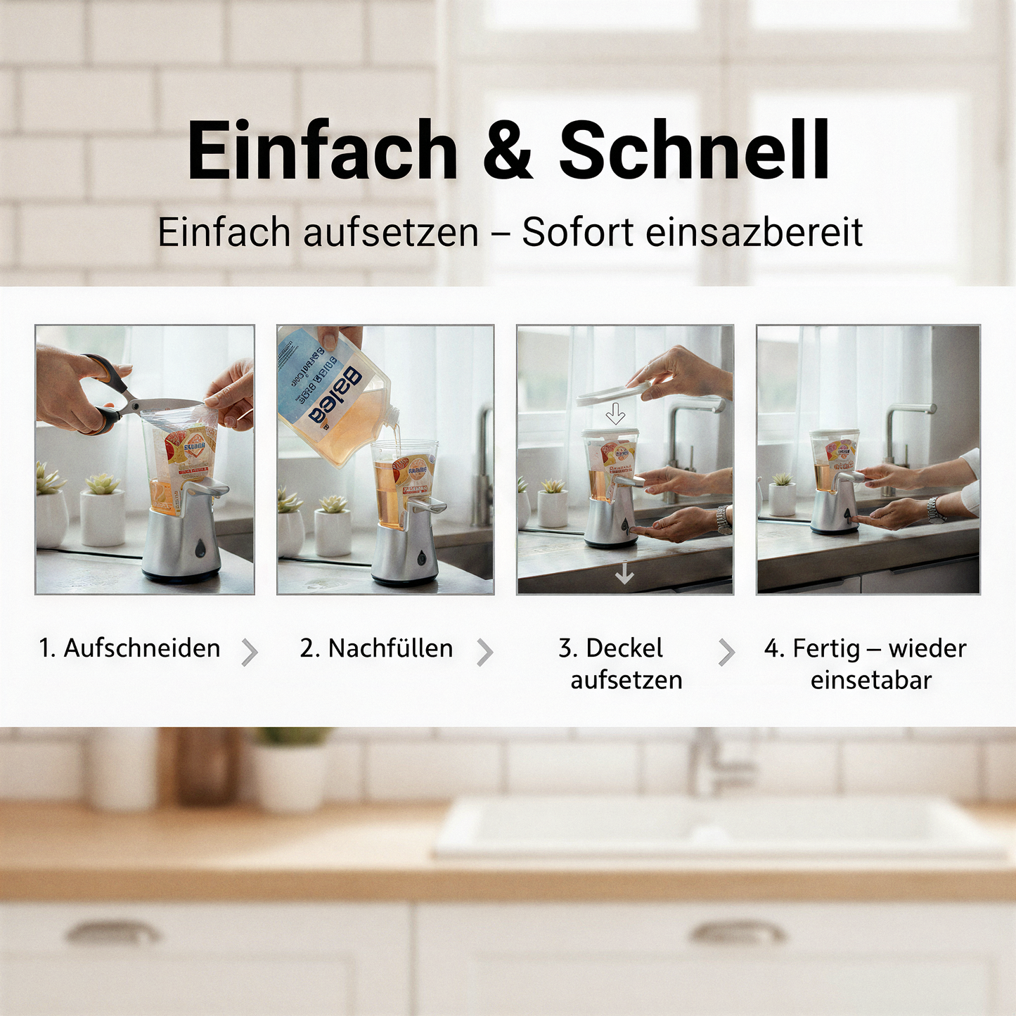 R-Satz Shop Deckel passend für Sagrotan No Touch Seifenspender Abdeckung Nachfüller Verschluss Kappe