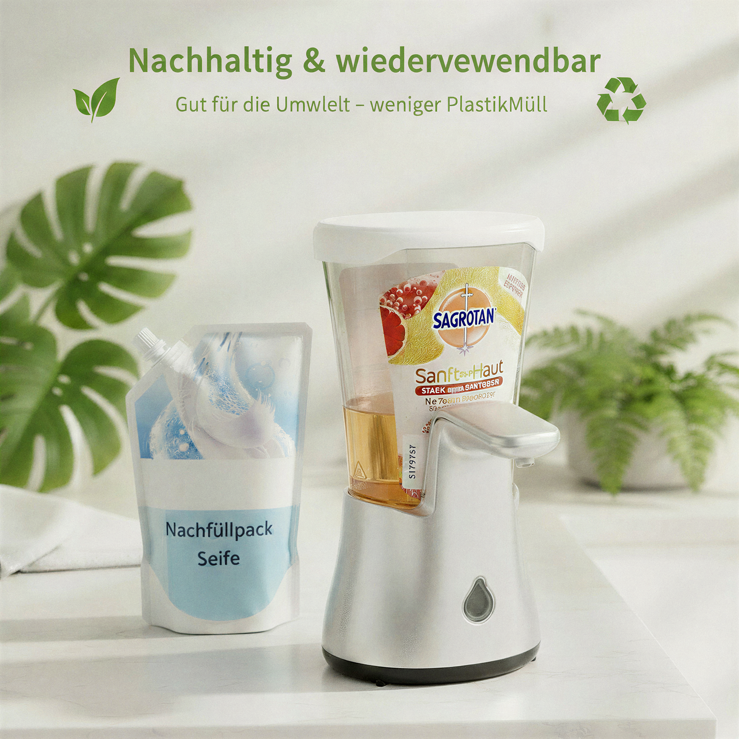 R-Satz Shop Deckel passend für Sagrotan No Touch Seifenspender Abdeckung Nachfüller Verschluss Kappe