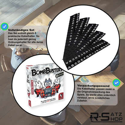 Kabelhalter passend für Bomb Busters – 5 Stück Organizer für Kabelplättchen – Kompatibel mit Spiel des Jahres 2025 - Praktisches Erweiterungs-Upgrade