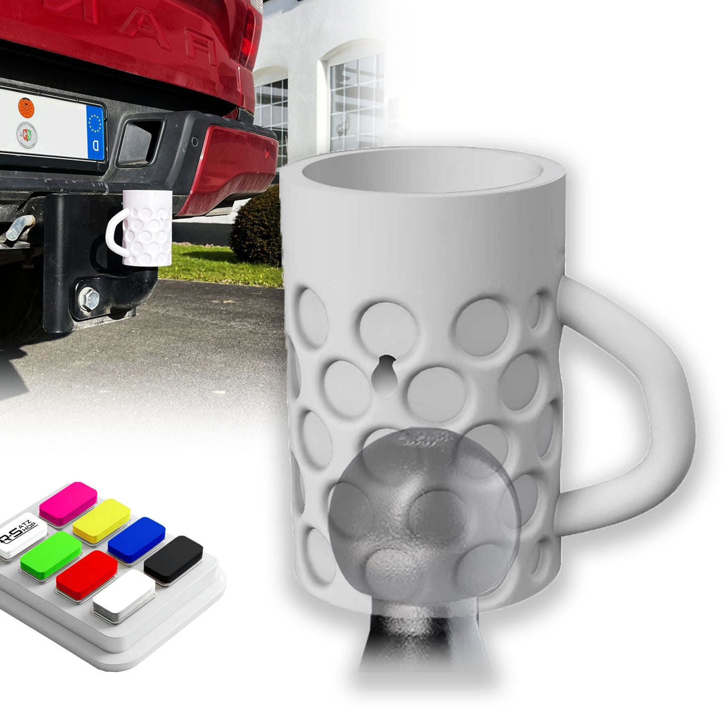 R-Satz Shop Abdeckkappe Anhängerkupplung Bierkrug